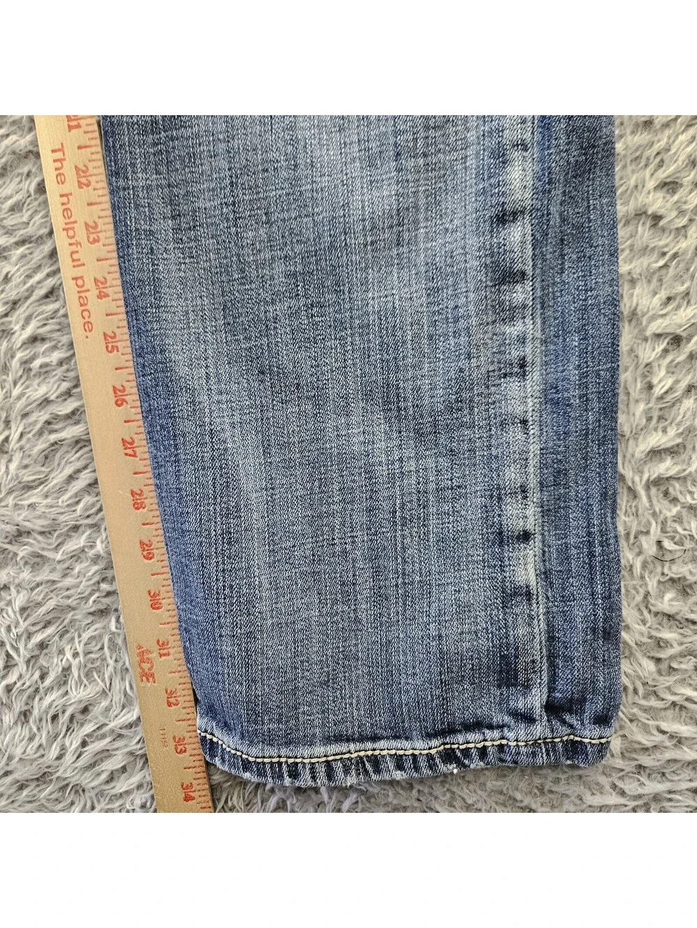 BKE TYLER Jeans Men Straight Leg 36L (Fits 36x33) Whiskering Stretch Denim *Hem